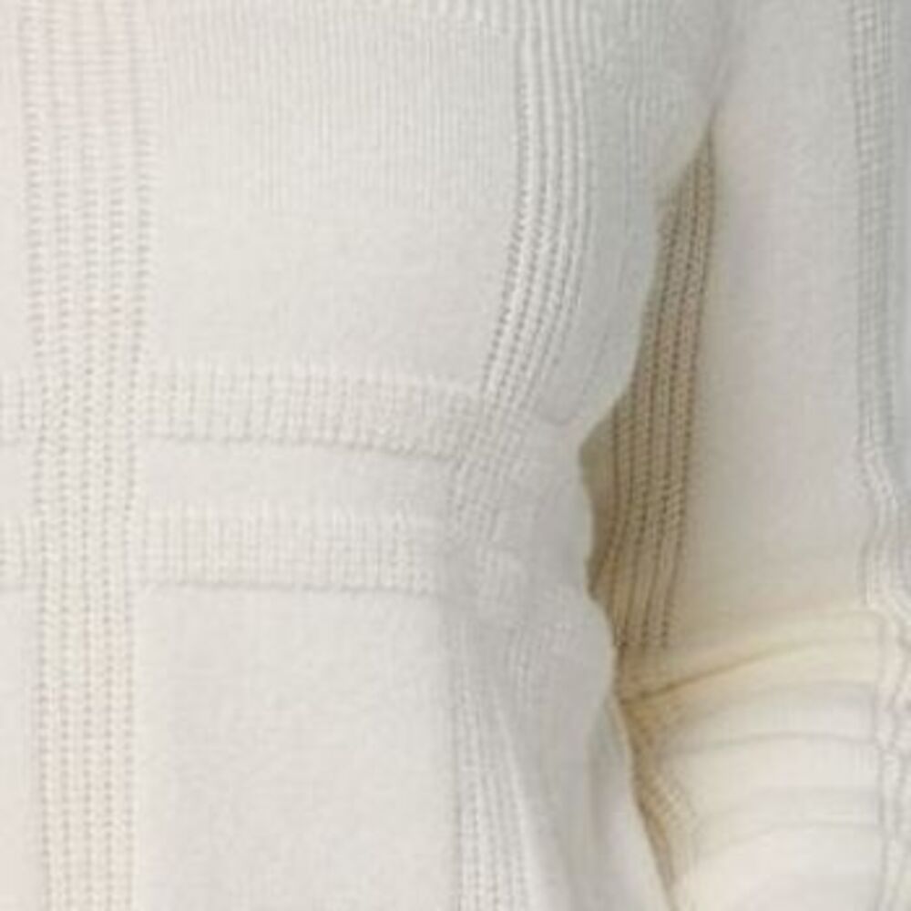 Isaac Mizrahi Live! Women's Top Sweater Sz L Plaid Rib V-Neck White A681741 - Picture 2 of 4